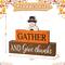 Glitzhome® 9.5" Thanksgiving Wooden Pilgrim Table Block Sign
